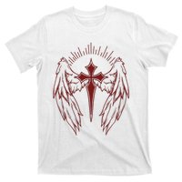 Gothic Cross And Wings Goth Egirl Eboy Emo Alt T-Shirt