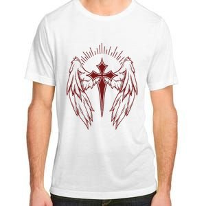 Gothic Cross And Wings Goth Egirl Eboy Emo Alt Adult ChromaSoft Performance T-Shirt