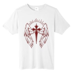 Gothic Cross And Wings Goth Egirl Eboy Emo Alt Tall Fusion ChromaSoft Performance T-Shirt