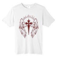 Gothic Cross And Wings Goth Egirl Eboy Emo Alt Tall Fusion ChromaSoft Performance T-Shirt