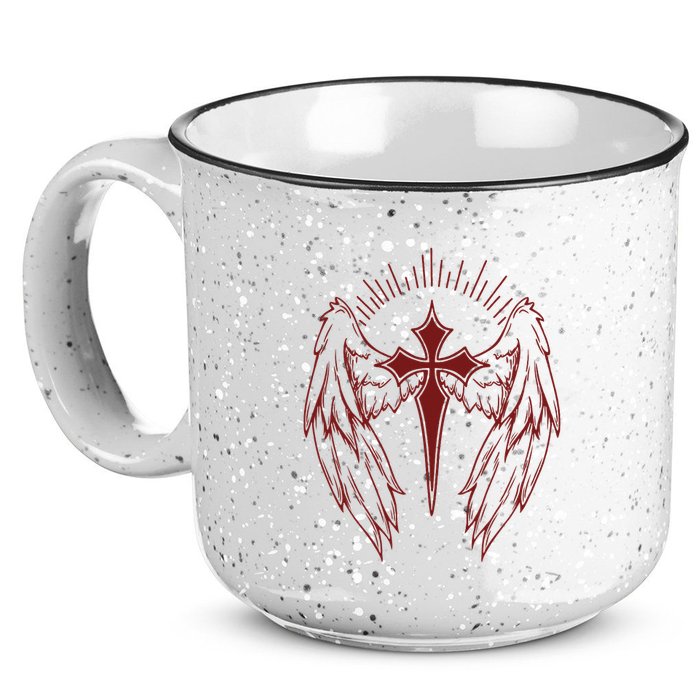 Gothic Cross And Wings Goth Egirl Eboy Emo Alt 15oz Campfire Ceramic Mug