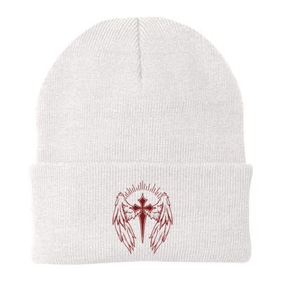 Gothic Cross And Wings Goth Egirl Eboy Emo Alt Beanie