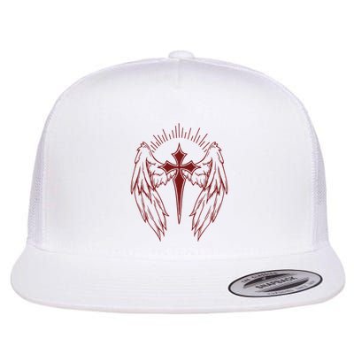 Gothic Cross And Wings Goth Egirl Eboy Emo Alt Flatbill Hat