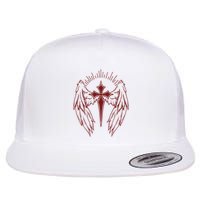 Gothic Cross And Wings Goth Egirl Eboy Emo Alt Flat Bill Trucker Hat