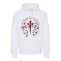 Gothic Cross And Wings Goth Egirl Eboy Emo Alt Premium Hoodie