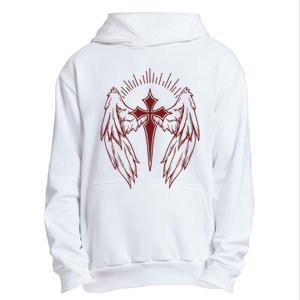 Gothic Cross And Wings Goth Egirl Eboy Emo Alt Urban Pullover Hoodie