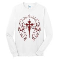 Gothic Cross And Wings Goth Egirl Eboy Emo Alt Tall Long Sleeve T-Shirt