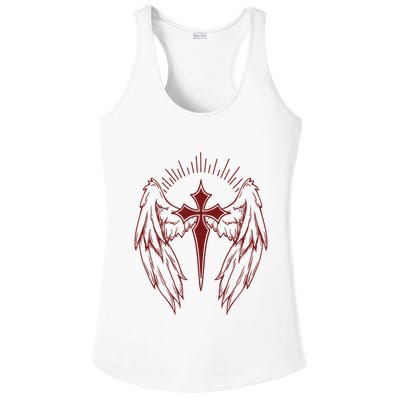 Gothic Cross And Wings Goth Egirl Eboy Emo Alt Ladies PosiCharge Competitor Racerback Tank