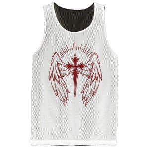 Gothic Cross And Wings Goth Egirl Eboy Emo Alt Mesh Reversible Basketball Jersey Tank