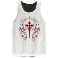 Gothic Cross And Wings Goth Egirl Eboy Emo Alt Mesh Reversible Basketball Jersey Tank