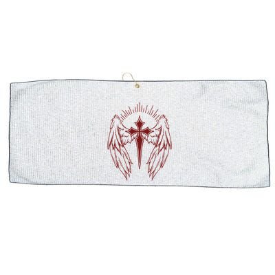 Gothic Cross And Wings Goth Egirl Eboy Emo Alt Large Microfiber Waffle Golf Towel