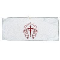 Gothic Cross And Wings Goth Egirl Eboy Emo Alt Large Microfiber Waffle Golf Towel