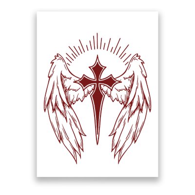 Gothic Cross And Wings Goth Egirl Eboy Emo Alt Poster