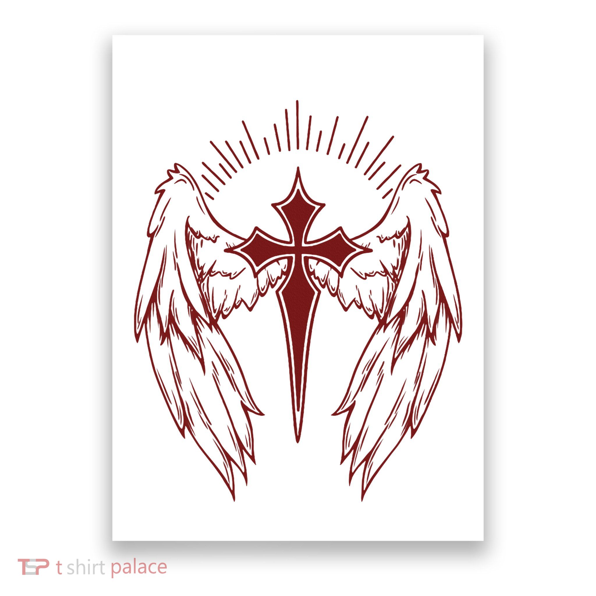 Gothic Cross And Wings Goth Egirl Eboy Emo Alt Poster