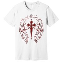 Gothic Cross And Wings Goth Egirl Eboy Emo Alt Premium T-Shirt