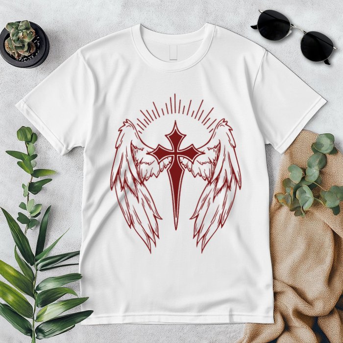 Gothic Cross And Wings Goth Egirl Eboy Emo Alt Premium T-Shirt