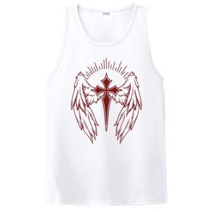 Gothic Cross And Wings Goth Egirl Eboy Emo Alt PosiCharge Competitor Tank