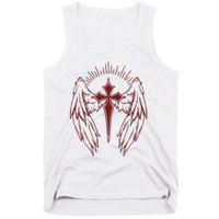 Gothic Cross And Wings Goth Egirl Eboy Emo Alt Tank Top