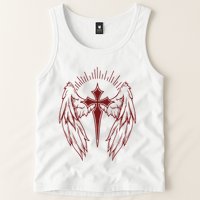 Gothic Cross And Wings Goth Egirl Eboy Emo Alt Tank Top