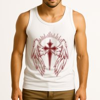 Gothic Cross And Wings Goth Egirl Eboy Emo Alt Tank Top