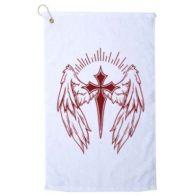 Gothic Cross And Wings Goth Egirl Eboy Emo Alt Golf Towel