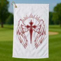 Gothic Cross And Wings Goth Egirl Eboy Emo Alt Golf Towel