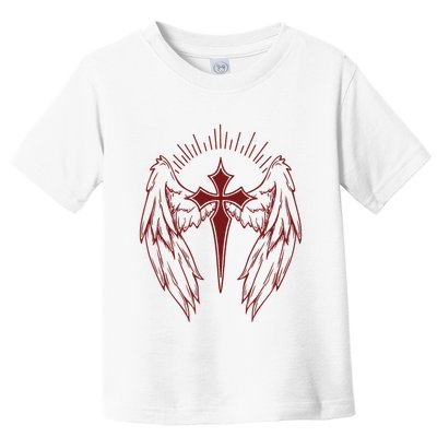 Gothic Cross And Wings Goth Egirl Eboy Emo Alt Toddler T-Shirt
