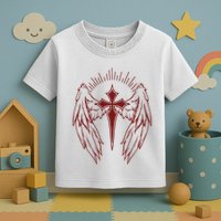 Gothic Cross And Wings Goth Egirl Eboy Emo Alt Toddler T-Shirt