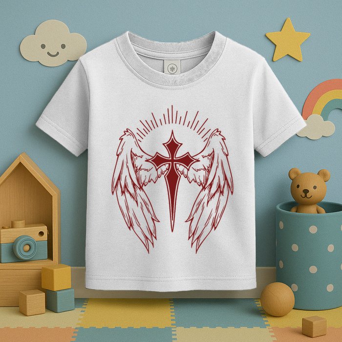 Gothic Cross And Wings Goth Egirl Eboy Emo Alt Toddler T-Shirt