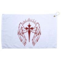 Gothic Cross And Wings Goth Egirl Eboy Emo Alt Grommeted Golf Towel