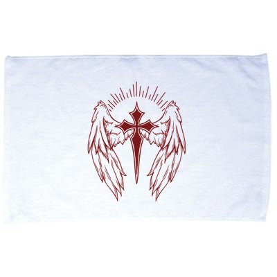 Gothic Cross And Wings Goth Egirl Eboy Emo Alt Microfiber Hand Towel