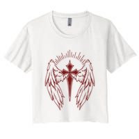 Gothic Cross And Wings Goth Egirl Eboy Emo Alt Crop Top