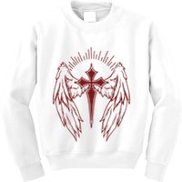 Gothic Cross And Wings Goth Egirl Eboy Emo Alt Kids Sweatshirt
