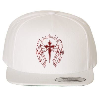 Gothic Cross And Wings Goth Egirl Eboy Emo Alt Wool Snapback Cap