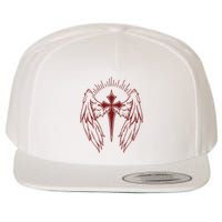 Gothic Cross And Wings Goth Egirl Eboy Emo Alt Wool Snapback Cap