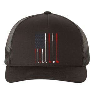 Golf Clubs American Flag Yupoong Adult 5-Panel Trucker Hat