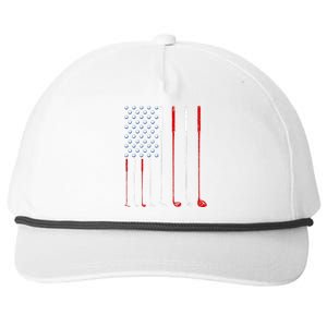 Golf Clubs American Flag Snapback Five-Panel Rope Hat