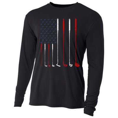 Golf Clubs American Flag Cooling Performance Long Sleeve Crew