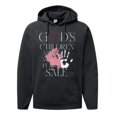 Gods Children Are Not For Sale For Children Family Performance Fleece Hoodie