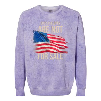 Gods Children Are Not For Sale Usa Flag Colorblast Crewneck Sweatshirt