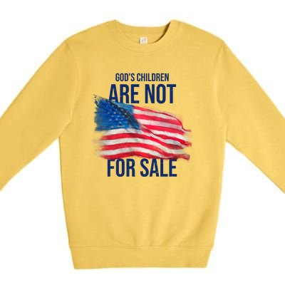 Gods Children Are Not For Sale Usa Flag Premium Crewneck Sweatshirt