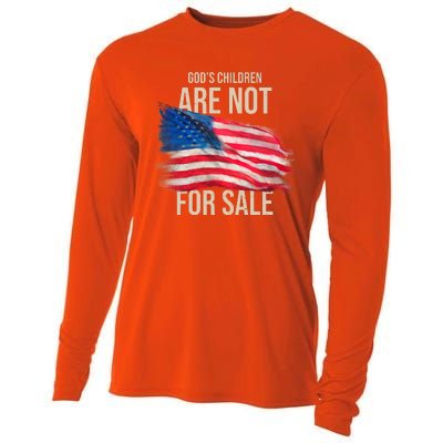 Gods Children Are Not For Sale Usa Flag Cooling Performance Long Sleeve Crew