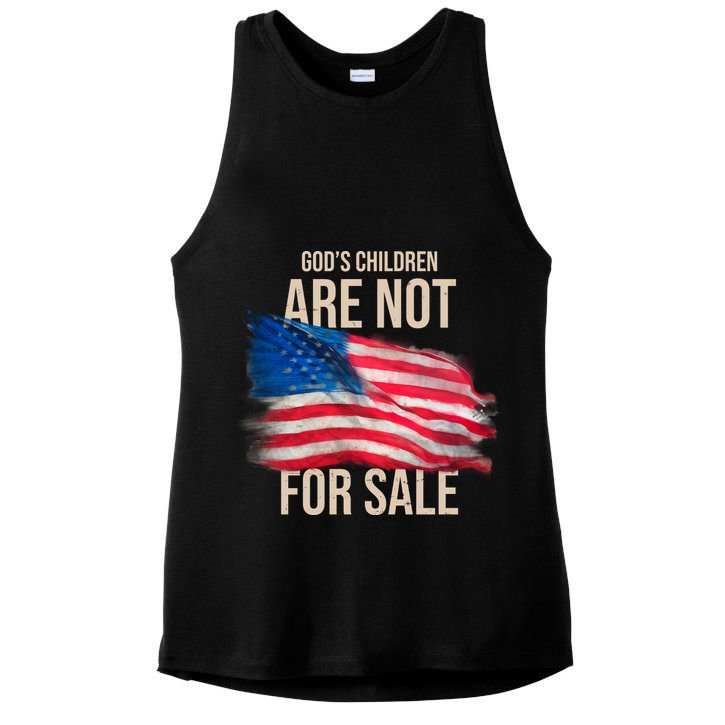 Gods Children Are Not For Sale Usa Flag Ladies PosiCharge Tri-Blend Wicking Tank