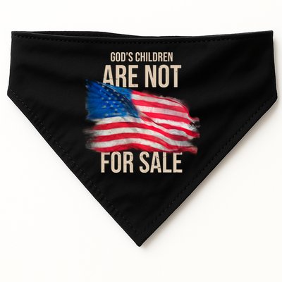 Gods Children Are Not For Sale Usa Flag USA-Made Doggie Bandana