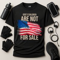 Gods Children Are Not For Sale Usa Flag Cooling Performance Crew T-Shirt