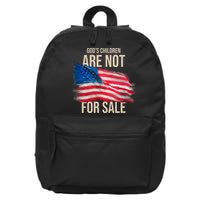 Gods Children Are Not For Sale Usa Flag 16 in Basic Backpack