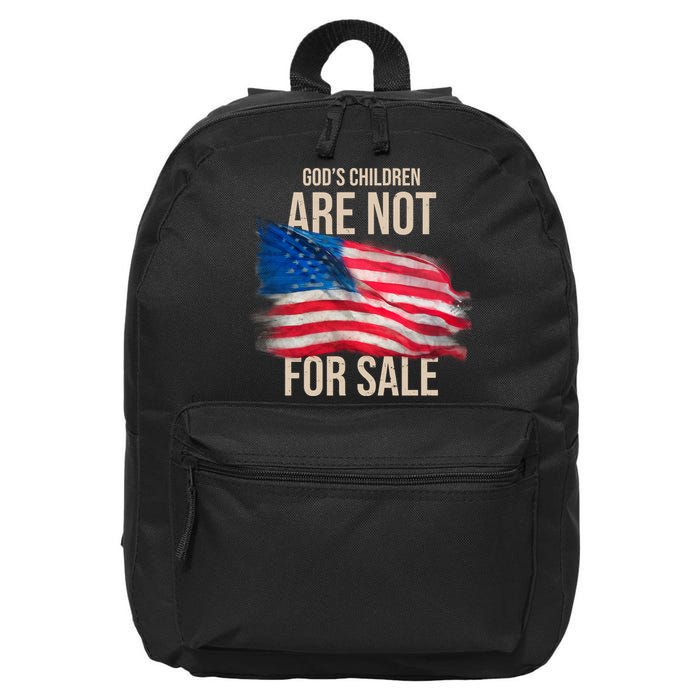 Gods Children Are Not For Sale Usa Flag 16 in Basic Backpack