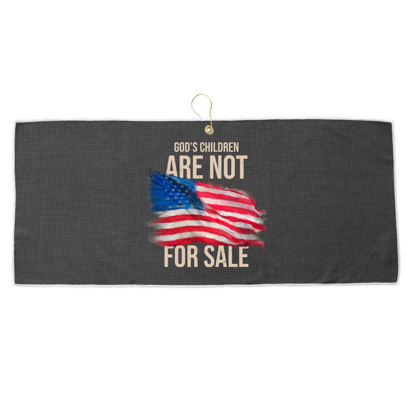 Gods Children Are Not For Sale Usa Flag Large Microfiber Waffle Golf Towel