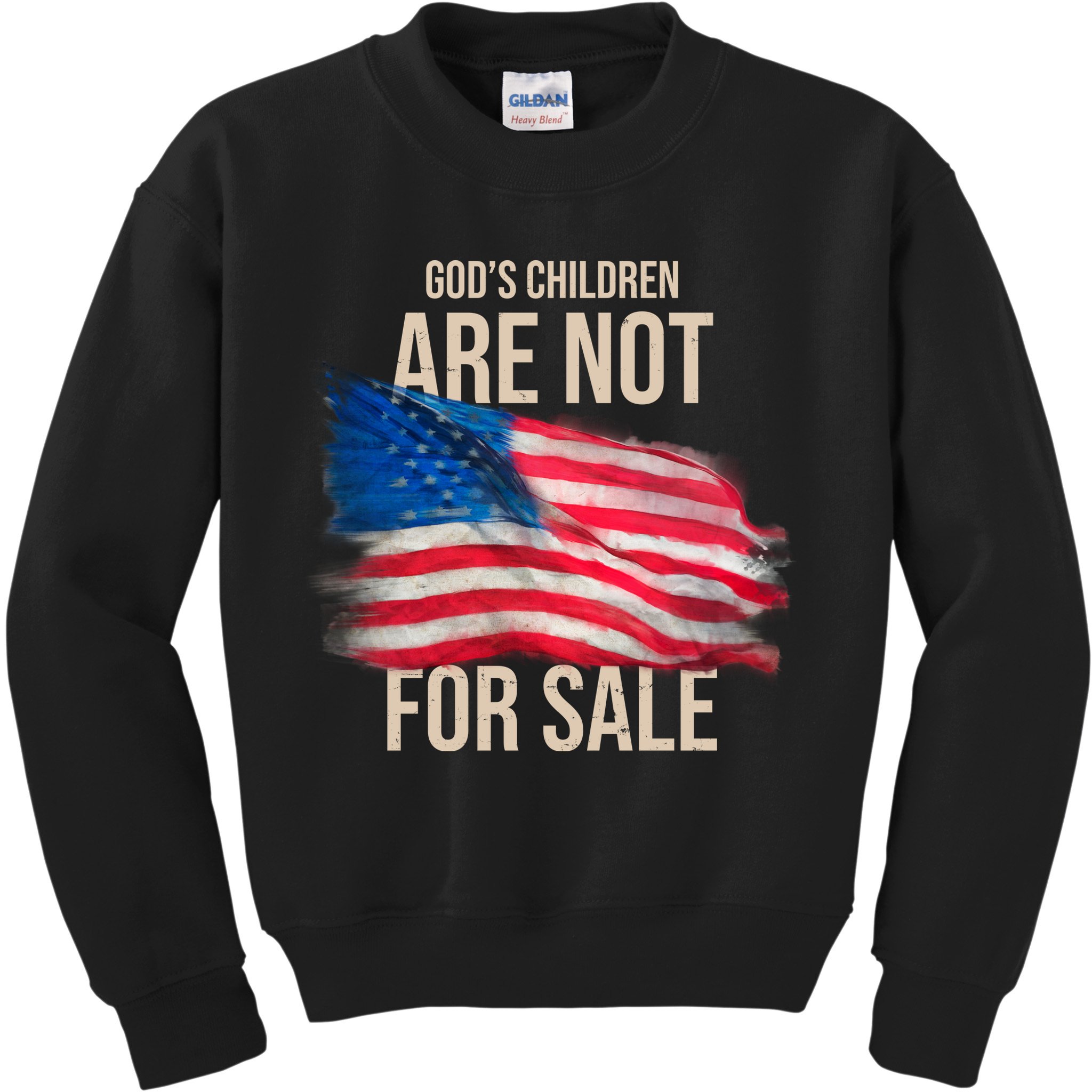 Gods Children Are Not For Sale Usa Flag Kids Sweatshirt