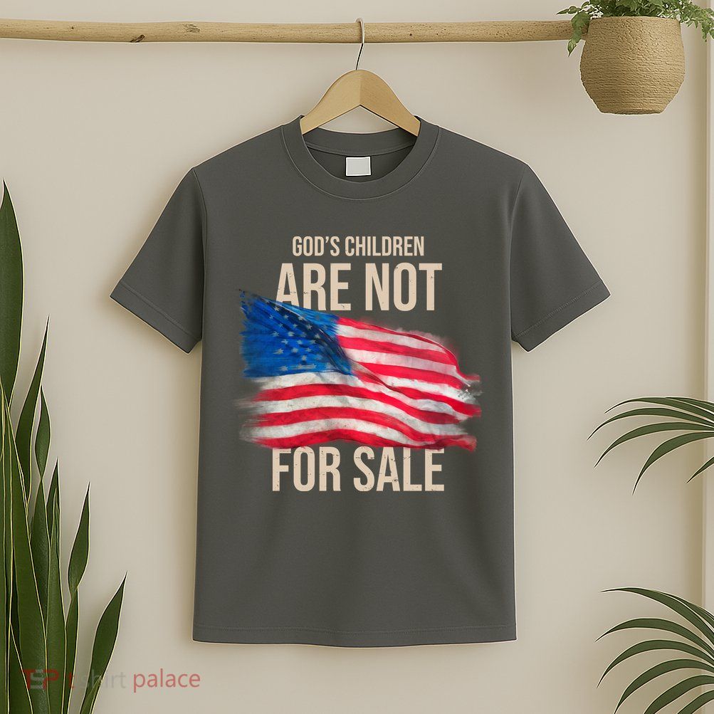 Gods Children Are Not For Sale Usa Flag T-Shirt